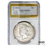 1921 Silver Peace Dollar PGA MS64+