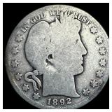 1892-S Silver Barber Half Dollar LIGHTLY  CIRCULA