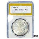 1891-S Morgan Silver Dollar PGA Brilliant UNC