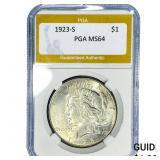1923-S Silver Peace Dollar PGA MS64