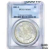 1881-S Morgan Silver Dollar PCGS MS64