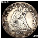 1864-S Seated Liberty Quarter NEARLY UNCIRCULATED