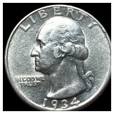 1934-D Silver Washington Quarter CLOSELY  UNCIRCU