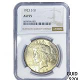 1923-S Silver Peace Dollar NGC AU55