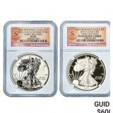 [2 Coins] 2012-S Silver Eagle NGC PF69 Ultra Cameo