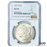 1921-D Morgan Silver Dollar NGC AU55