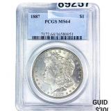 1887 Morgan Silver Dollar PCGS MS64