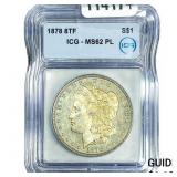 1878 8TF Morgan Silver Dollar ICG MS62 PL