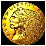 1913 Indian Head Gold $2.5 Quarter Eagle CHOICE AU