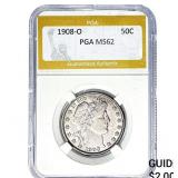 1908-O Barber Half Dollar PGA MS62