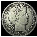 1912 Silver Barber Half Dollar NEARLY  UNCIRCULAT