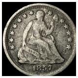 1857 Silver Seated Liberty Half Dime LIGHTLY  CIR