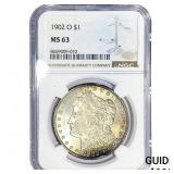 1902-O Morgan Silver Dollar NGC MS63