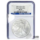 2007 Silver Eagle NGC MS69