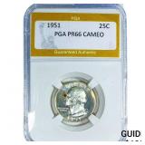 1951 Washington Silver Quarter PGA PR66 CAMEO
