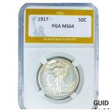 1917 Walking Liberty Half Dollar PGA MS64