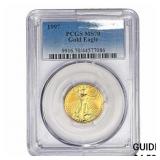 1997 1/4oz $10 Gold Eagle PCGS MS70