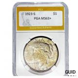 1923-S Silver Peace Dollar PGA MS63+