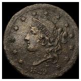1839 Coronet Head Large Cent NEARLY UNCIRCULATED
