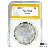 1888-O Morgan Silver Dollar PGA AU50 Hot Lips