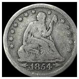 1854 Arrows Seated Liberty Quarter NICELY CIRCULAT