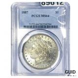1887 Morgan Silver Dollar PCGS MS64