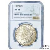 1887-O Morgan Silver Dollar NGC MS63