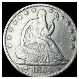 1854-O Arrows Seated Liberty Silver Half  Dollar