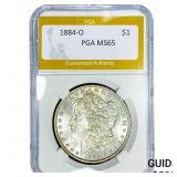 1884-O Morgan Silver Dollar PGA MS65