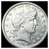 1914 Barber Silver Quarter CLOSELY  UNCIRCULATED