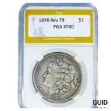 1878 Rev 79 Morgan Silver Dollar PGA XF40