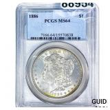 1886 Morgan Silver Dollar PCGS MS64