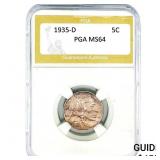 1935-D Buffalo Nickel PGA MS64