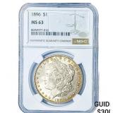 1896 Morgan Silver Dollar NGC MS63