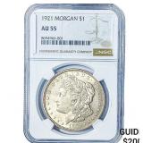 1921 Morgan Silver Dollar NGC AU55