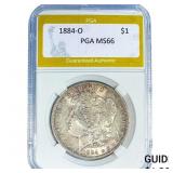 1884-O Morgan Silver Dollar PGA MS66