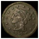 1844 Braided Hair Large Cent HIGH GRADE