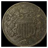 1864 Bronze Two-Cent Piece NEARLY UNCIRCULATED