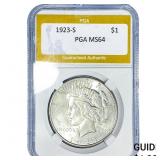 1923-S Silver Peace Dollar PGA MS64