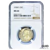 1938-S Washington Silver Quarter NGC MS64