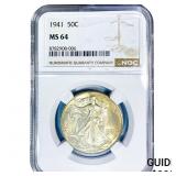 1941 Walking Liberty Half Dollar NGC MS64