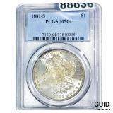 1881-S Morgan Silver Dollar PCGS MS64