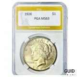 1926 Silver Peace Dollar PGA MS63