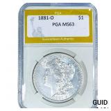 1881-O Morgan Silver Dollar PGA MS63
