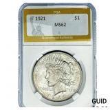 1921 Silver Peace Dollar PGA MS62