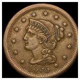 1855 Braided Hair Large Cent CLOSELY  UNCIRCULATE