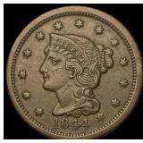 1844 Braided Hair Large Cent CLOSELY  UNCIRCULATE