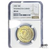 1953 Washington Carver Half Dollar NGC MS64