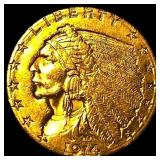 1914 Indian Head $2.5 Gold Quarter Eagle CLOSELY U