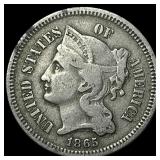1865 Nickel Three-Cent Piece LIGHTLY CIRCULATED